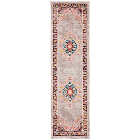 Safavieh 6 ft. 7 in. x 6 ft. 7 in. Madison 200 Round Power Loomed RugGrey & Fuchsia MAD252F-7R